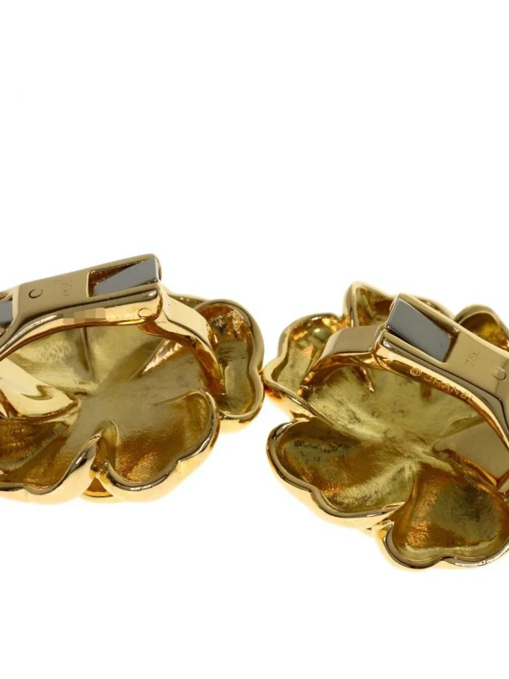 Chanel Camellia Diamond Earrings 18K Yellow Gold